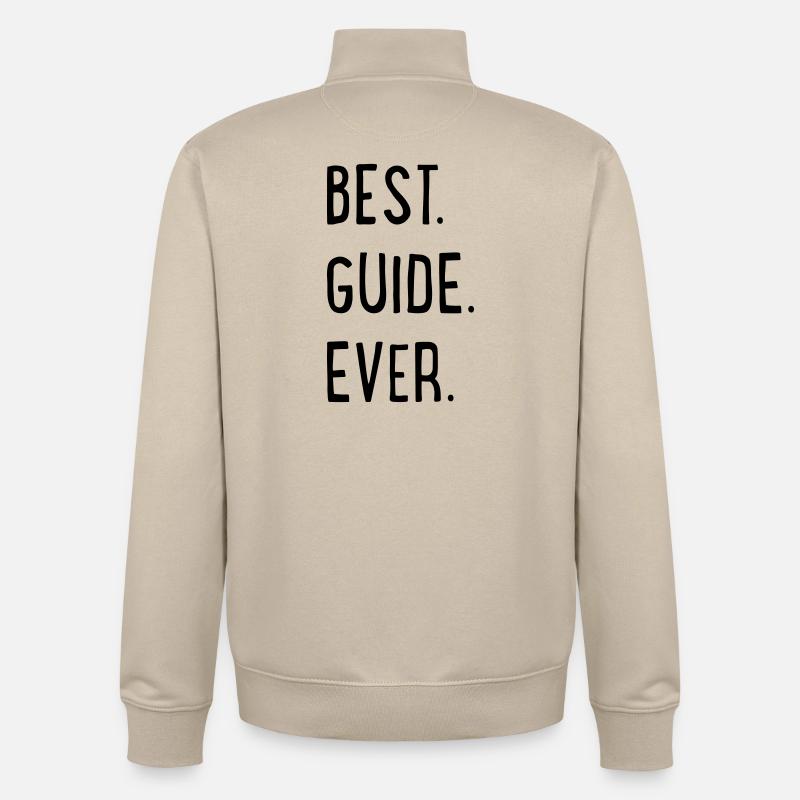 BEST GUIDE EVER - Unisex Organic Zip Sweatshirt von Stanley/Stella - Cremebeige
