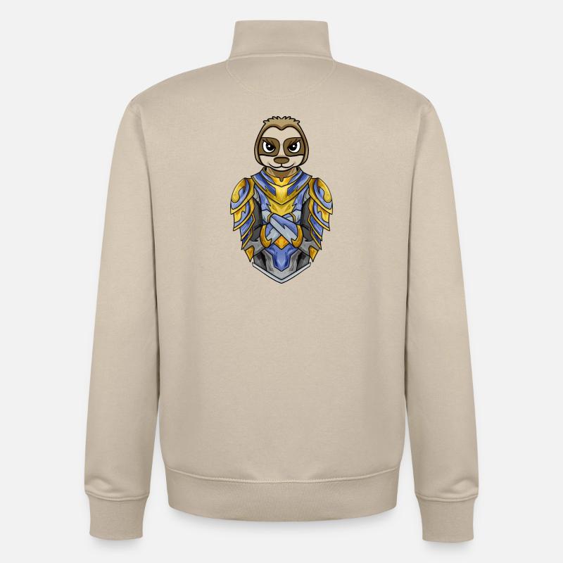 Knight Sloth cool - Sweat zippé unisexe en coton bio Stanley/Stella - beige crème