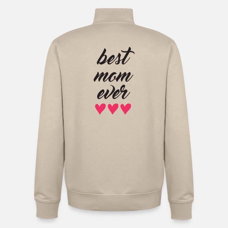 Beste Mutter aller Zeiten - Unisex Organic Zip Sweatshirt von Stanley/Stella - Cremebeige