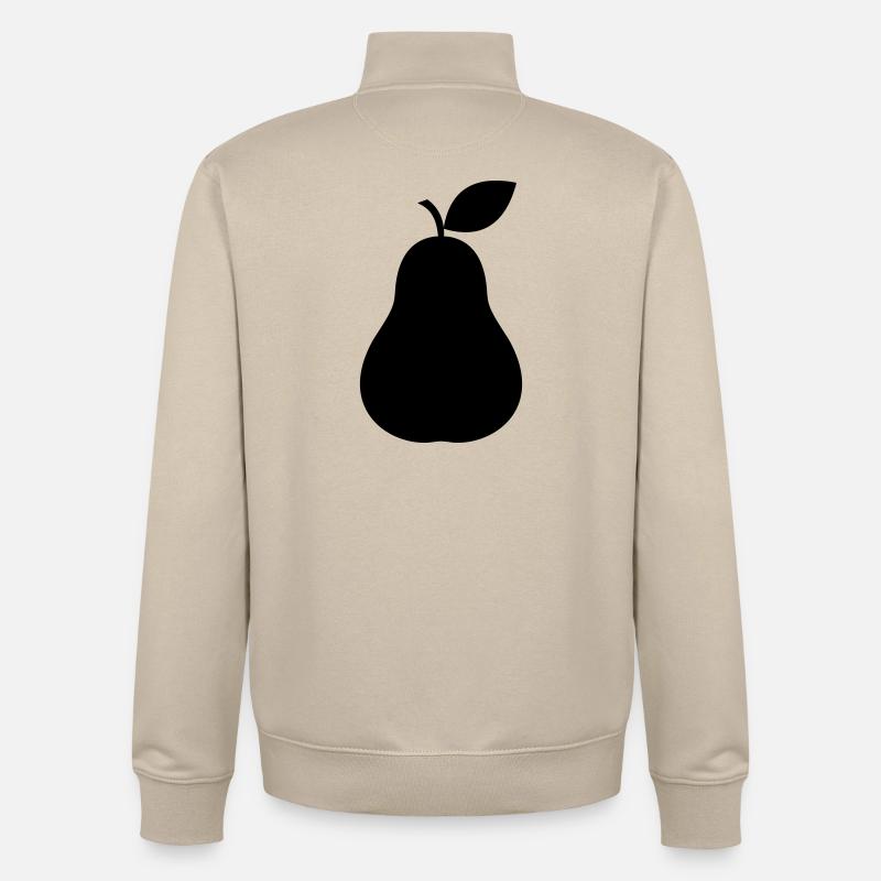Silhouette de poire, fruit minimal - Sweat zippé unisexe en coton bio Stanley/Stella - beige crème
