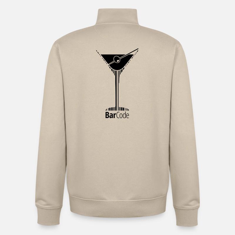 BarCode Martini - Sweat zippé unisexe en coton bio Stanley/Stella - beige crème