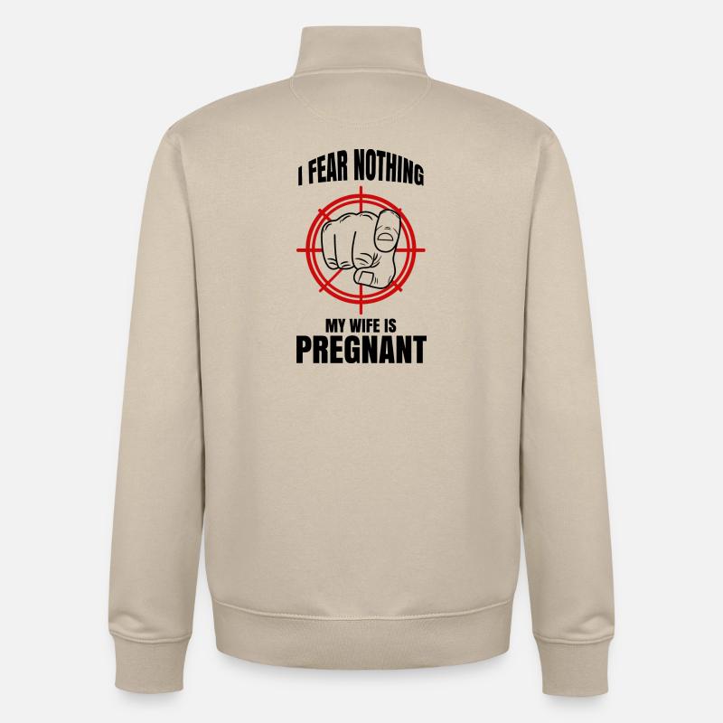 Cool Papa Déclaration Grossesse Bébé enceinte - Sweat zippé unisexe en coton bio Stanley/Stella - beige crème