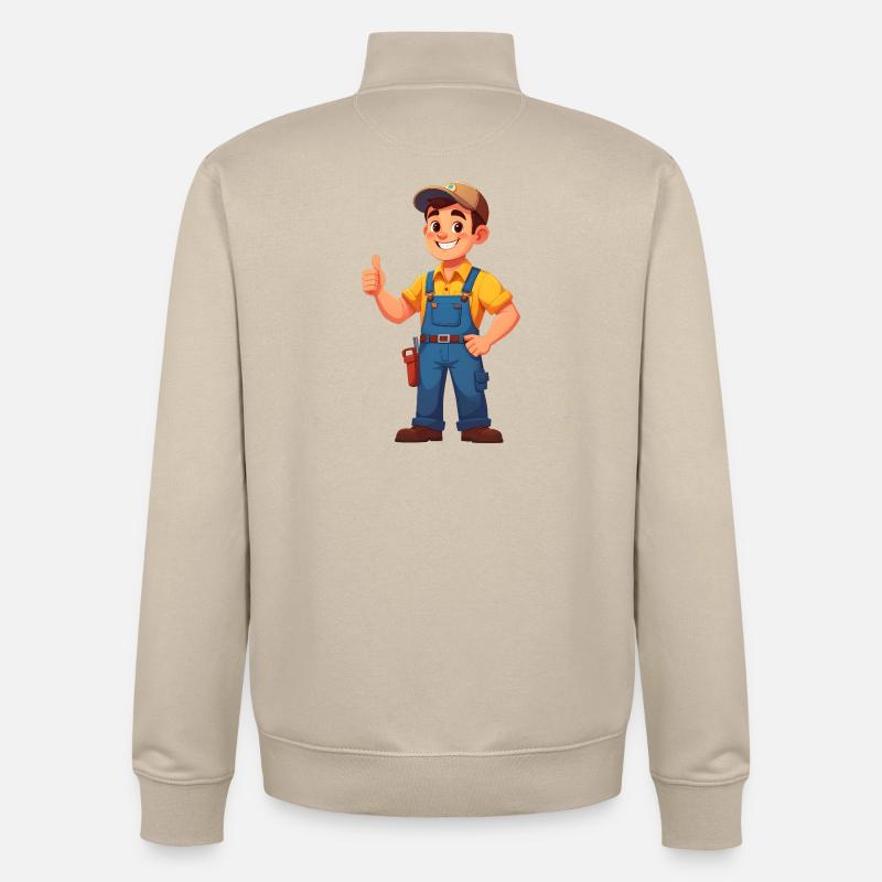 Mechaniker oder Handwerker - Unisex Organic Zip Sweatshirt von Stanley/Stella - Cremebeige