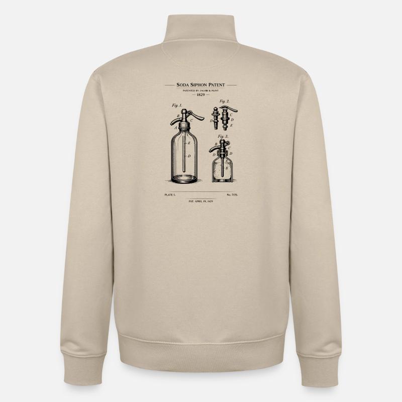 Conception du plan de Soda Siphone - Sweat zippé unisexe en coton bio Stanley/Stella - beige crème