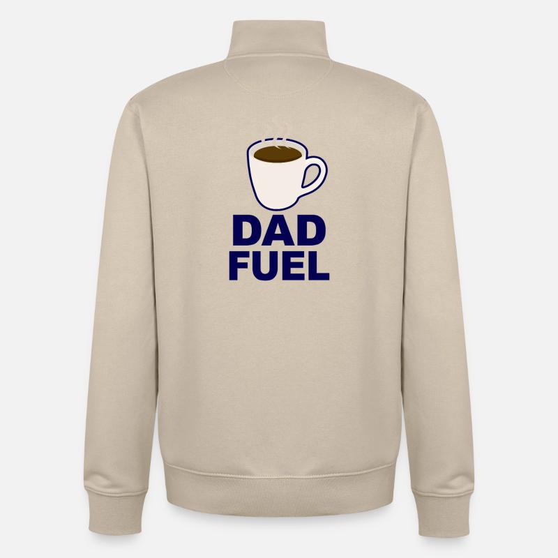 Dad Fuel – Coffee Powered Dad Design - Unisex Organic Zip Sweatshirt by Stanley/Stella - desert dust