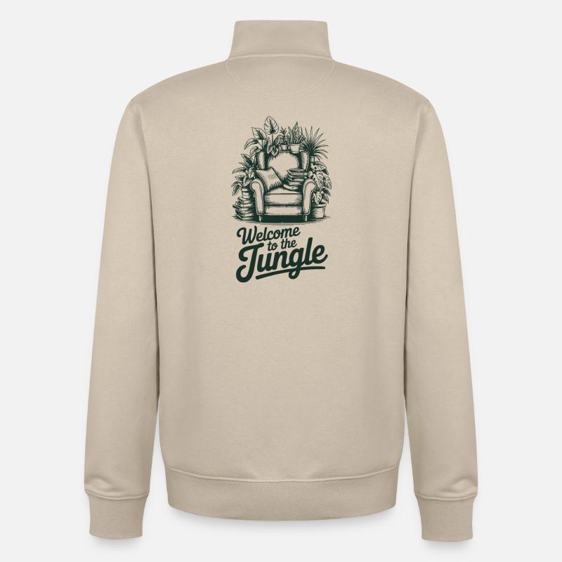 Passionné de Cluttercore - Sweat zippé unisexe en coton bio Stanley/Stella - beige crème