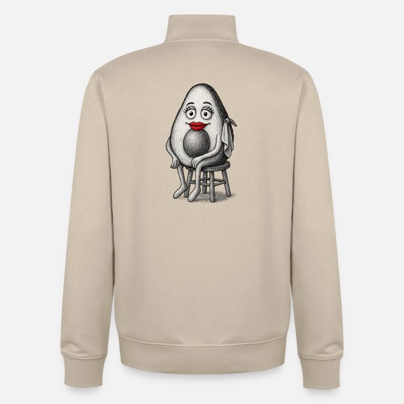 Avocat Décalé - Sweat zippé unisexe en coton bio Stanley/Stella - beige crème