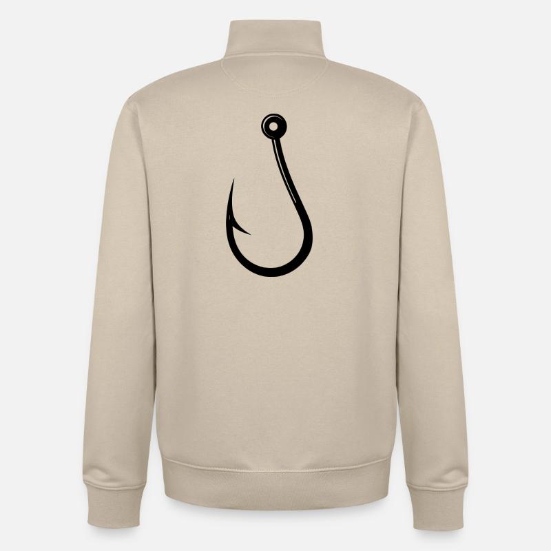 Fish hook - Unisex Organic Zip Sweatshirt by Stanley/Stella - desert dust