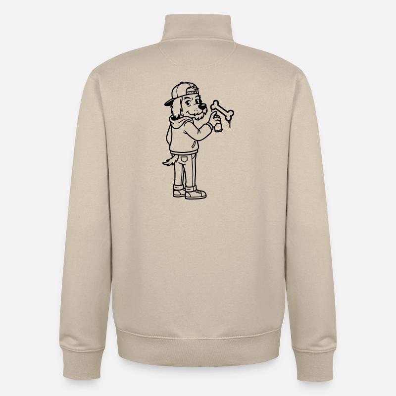 Graffiti d’art urbain - Sweat zippé unisexe en coton bio Stanley/Stella - beige crème