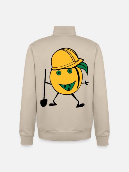 orange construction worker - Unisex Organic Zip Sweatshirt by Stanley/Stella - desert dust