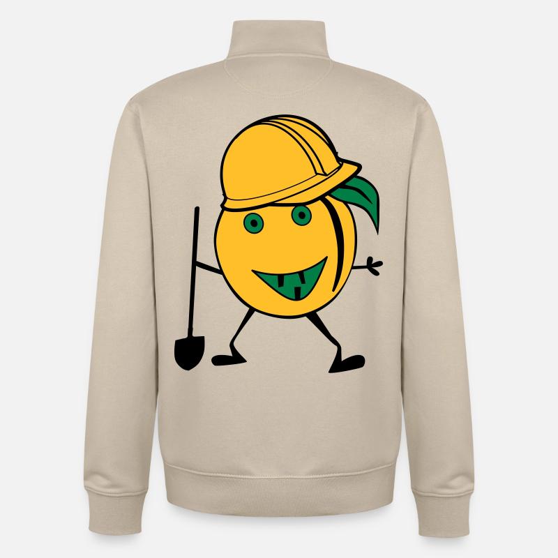 orange construction worker - Unisex Organic Zip Sweatshirt by Stanley/Stella - desert dust