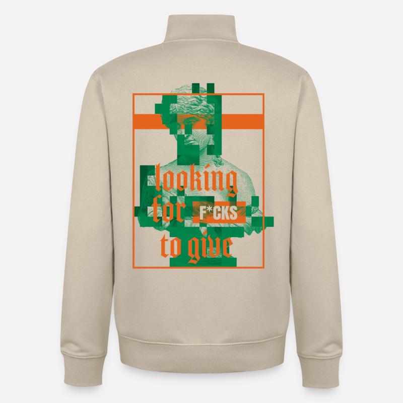 Statue mit Attitüde Statement Design - Unisex Organic Zip Sweatshirt von Stanley/Stella - Cremebeige