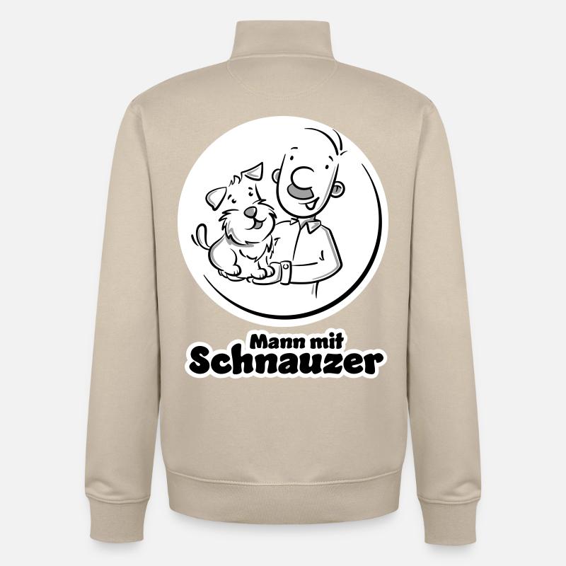 Mann mit Schnauzer (Oberlippenbart) - Unisex Organic Zip Sweatshirt von Stanley/Stella - Cremebeige