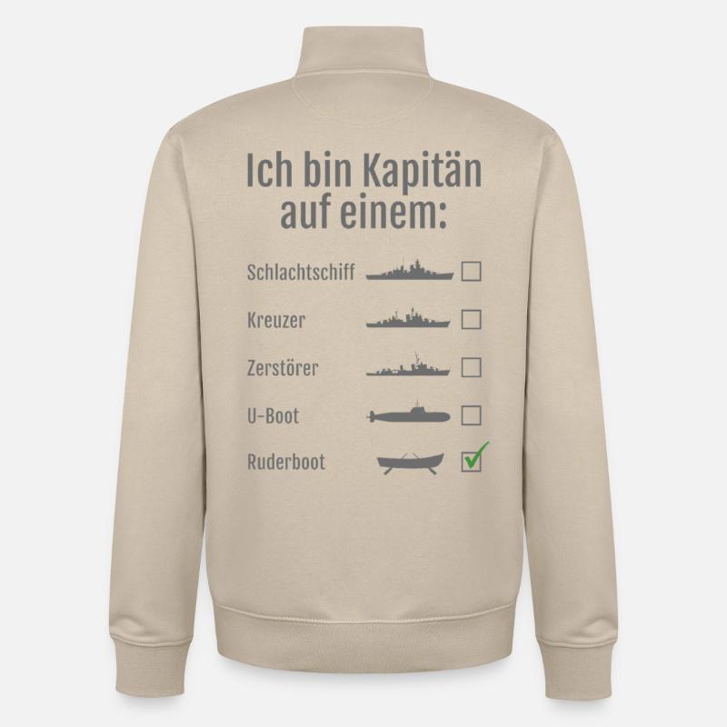 Je suis capitaine sur un... - Sweat zippé unisexe en coton bio Stanley/Stella - beige crème