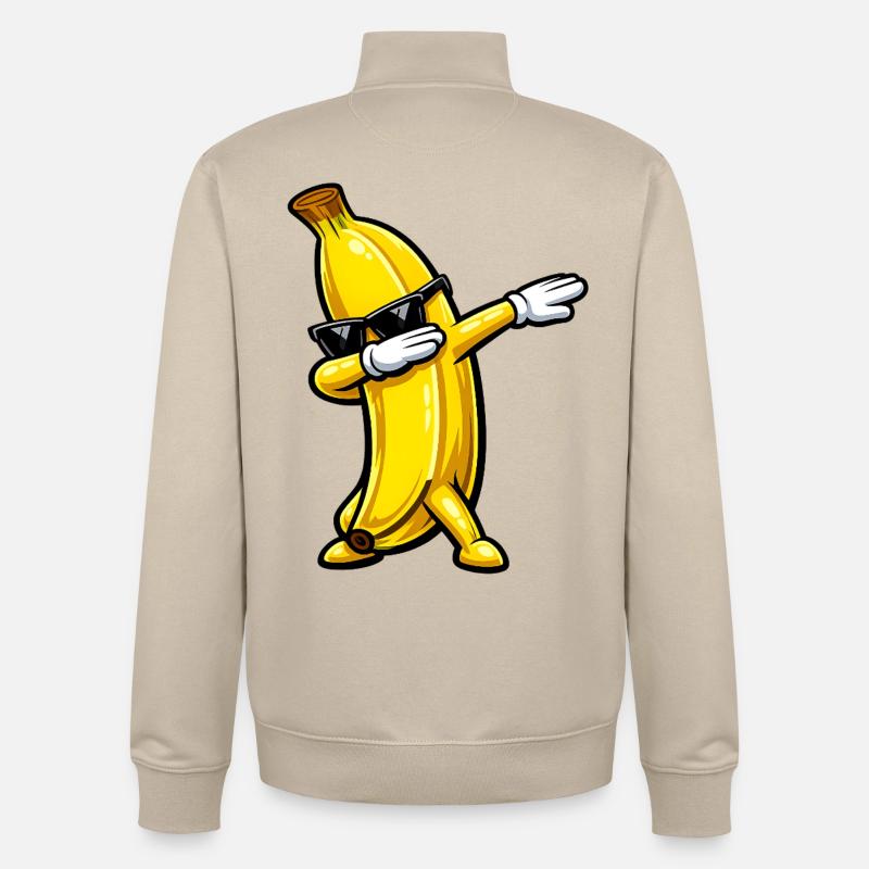 Tabbing de banane - Sweat zippé unisexe en coton bio Stanley/Stella - beige crème