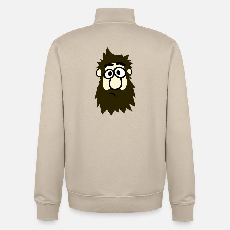 Brillenbart Comicheld - Unisex Organic Zip Sweatshirt von Stanley/Stella - Cremebeige