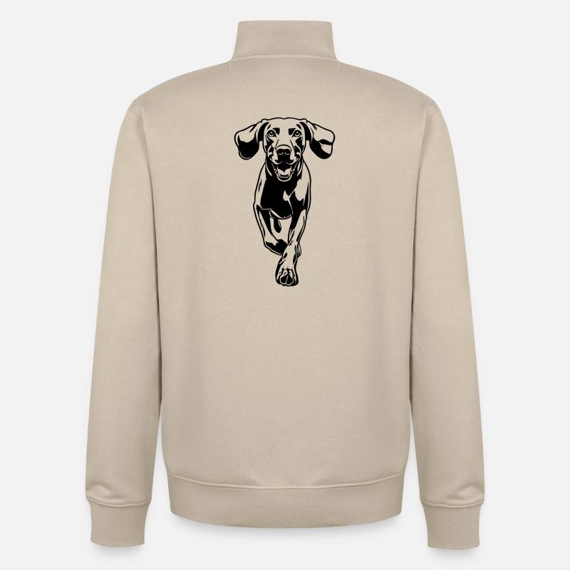 Weimaraner - Sweat zippé unisexe en coton bio Stanley/Stella - beige crème