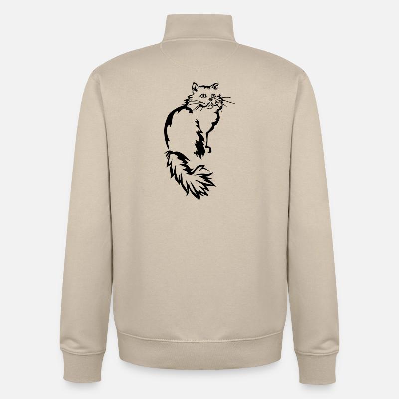 Persan - Chat persan - Sweat zippé unisexe en coton bio Stanley/Stella - beige crème
