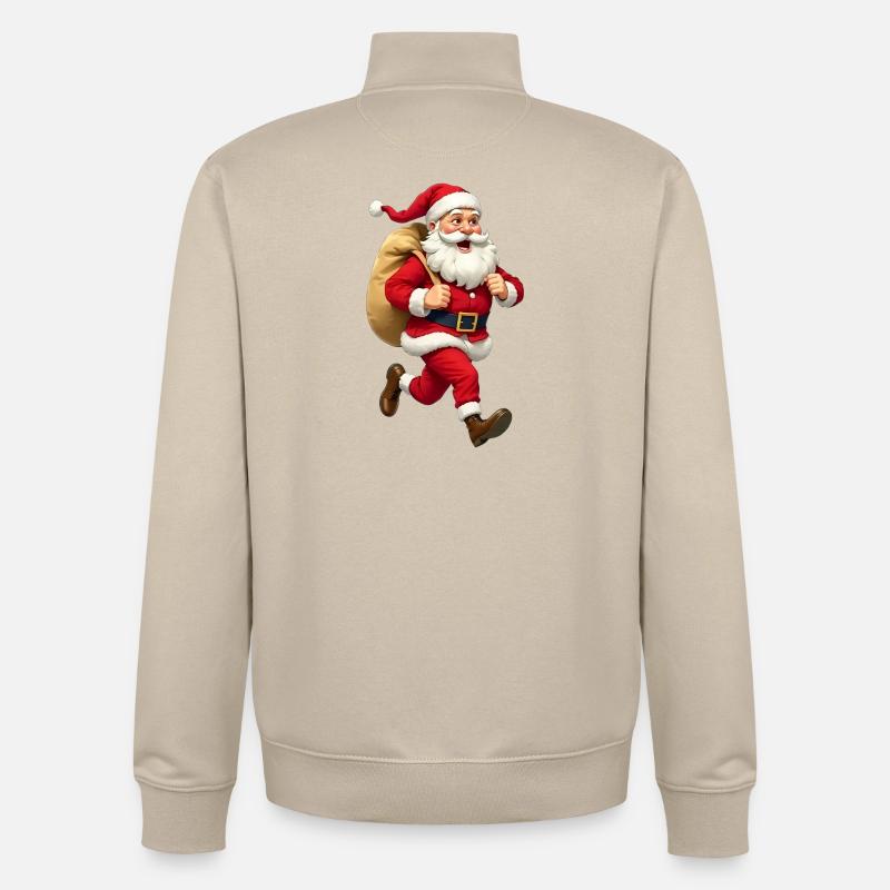 Weihnachtsmann läuft - Unisex Organic Zip Sweatshirt von Stanley/Stella - Cremebeige