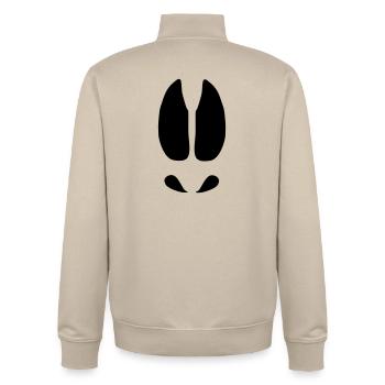 Elche Spuren - Unisex Organic Zip Sweatshirt von Stanley/Stella - Cremebeige - Hinten - AI Model Male 185 dark (185cm)