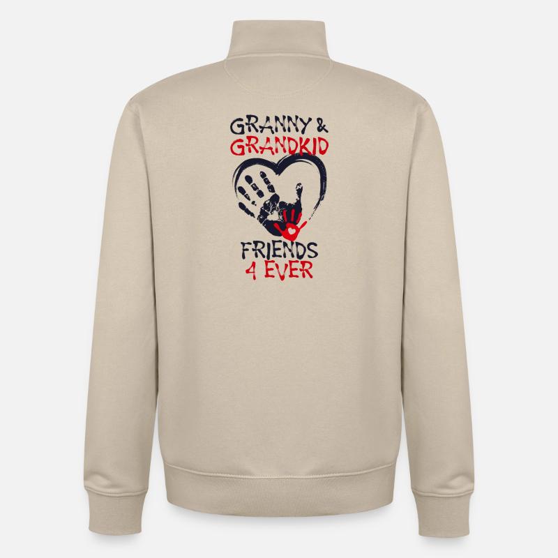 Enkelkind Großmutter Oma Statement Seniorin - Unisex Organic Zip Sweatshirt von Stanley/Stella - Cremebeige