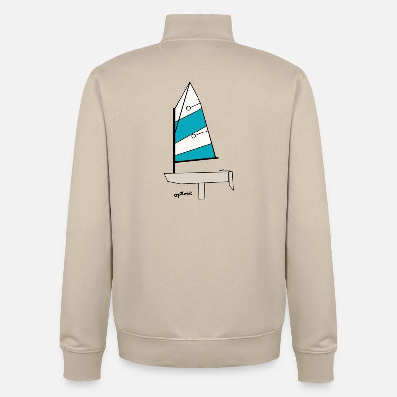 Optimist Sailboat Variant 3 - Unisex Organic Zip Sweatshirt by Stanley/Stella - desert dust