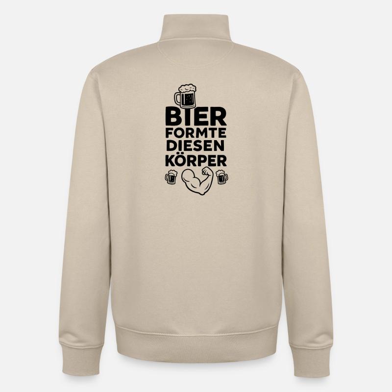 Bier formte diesen Körper - Unisex Organic Zip Sweatshirt von Stanley/Stella - Cremebeige