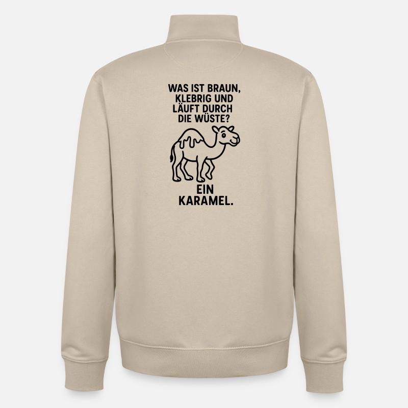 Blague Karamel Caramel Camel Desert Kids - Sweat zippé unisexe en coton bio Stanley/Stella - beige crème