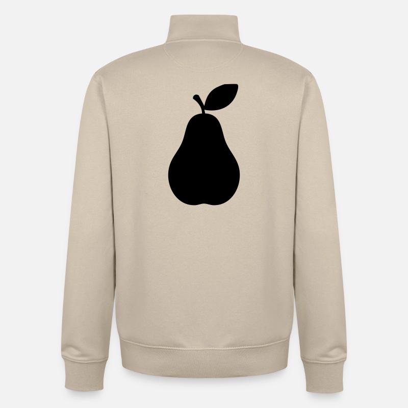 Silhouette de poire – Élégant design de fruits - Sweat zippé unisexe en coton bio Stanley/Stella - beige crème