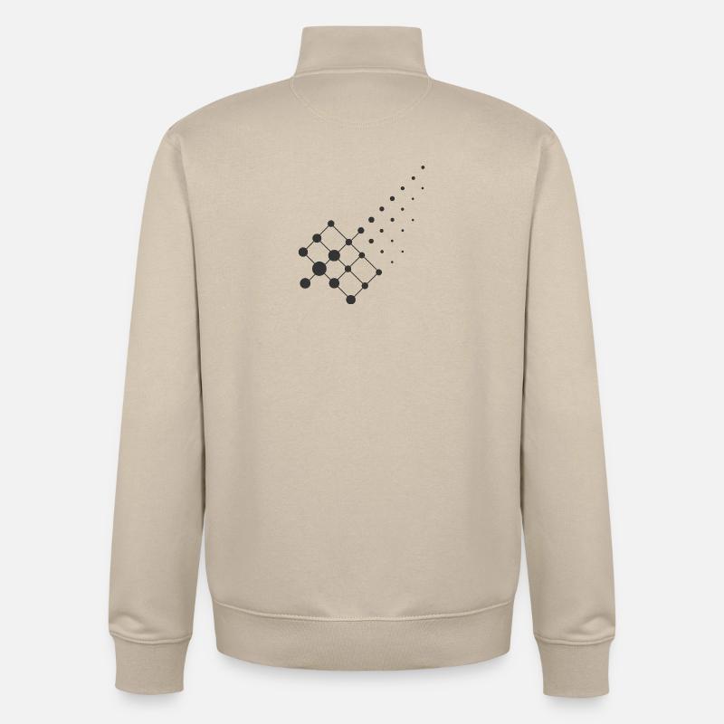 Géométrie de diffusion – Conception chimique - Sweat zippé unisexe en coton bio Stanley/Stella - beige crème