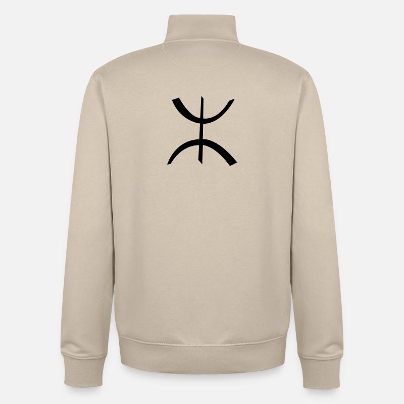 The Amazigh - Sweat zippé unisexe en coton bio Stanley/Stella - beige crème