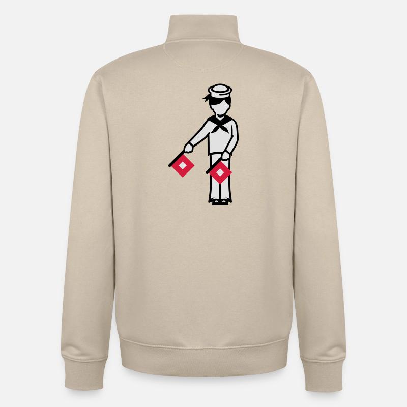 Matrose A 1 Eins Winkeralphabet - Unisex Organic Zip Sweatshirt von Stanley/Stella - Cremebeige