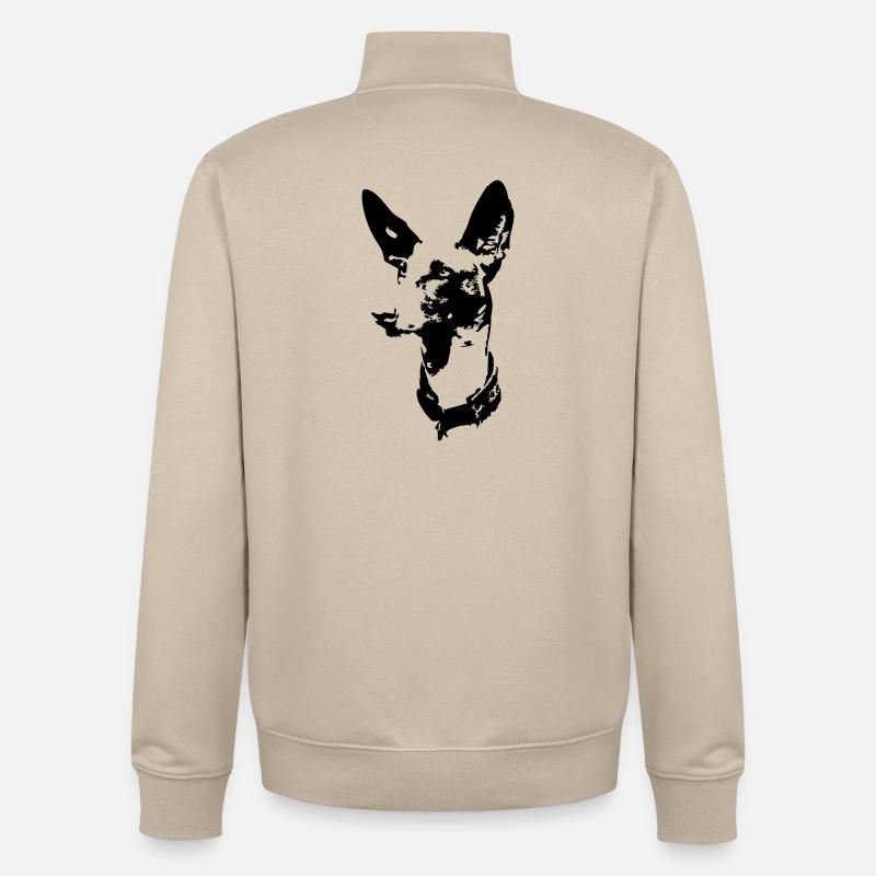 Podenco Kopf - Unisex Organic Zip Sweatshirt von Stanley/Stella - Cremebeige