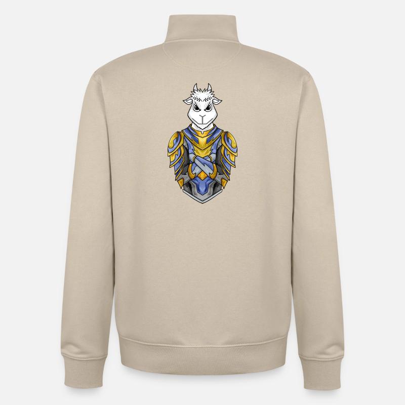 Chevalier Chèvre cool - Sweat zippé unisexe en coton bio Stanley/Stella - beige crème