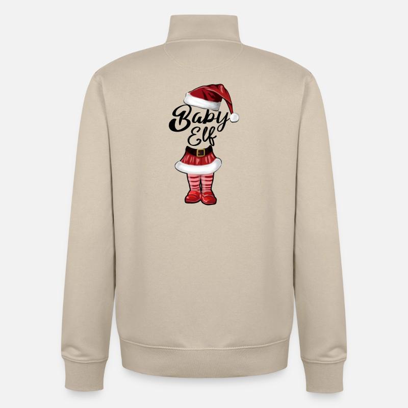 Bébé Elfe – Douce Conception de Noël - Sweat zippé unisexe en coton bio Stanley/Stella - beige crème