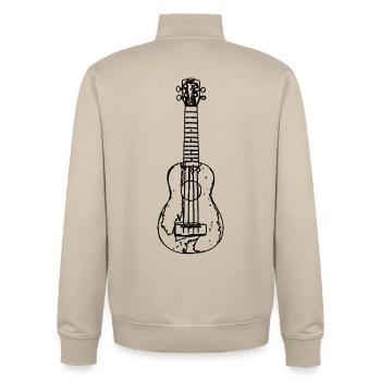 Ukulele Skizze - Unisex Organic Zip Sweatshirt von Stanley/Stella - Cremebeige - Hinten - AI Model Male 185 dark (185cm)