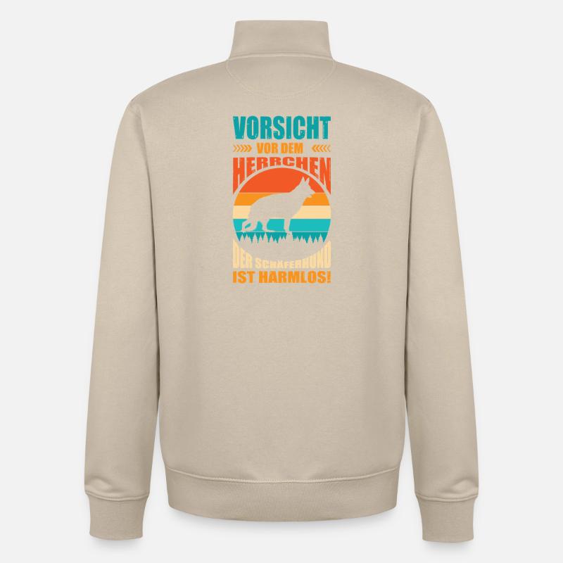 Schäferhund Geschenke Hund Herrchen Gassi - Unisex Organic Zip Sweatshirt von Stanley/Stella - Cremebeige