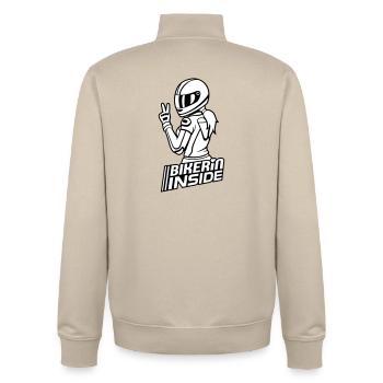 Bikerin inside (Farben änderbar) - Unisex Organic Zip Sweatshirt von Stanley/Stella - Cremebeige - Hinten - AI Model Male 185 dark (185cm)