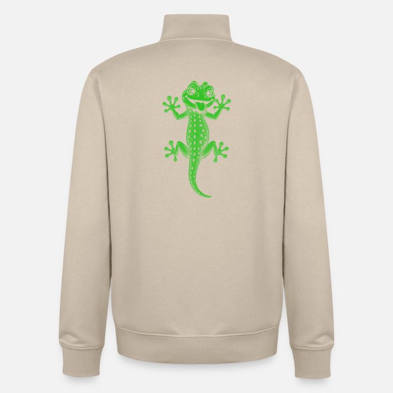 Gecko - Sweat zippé unisexe en coton bio Stanley/Stella - beige crème