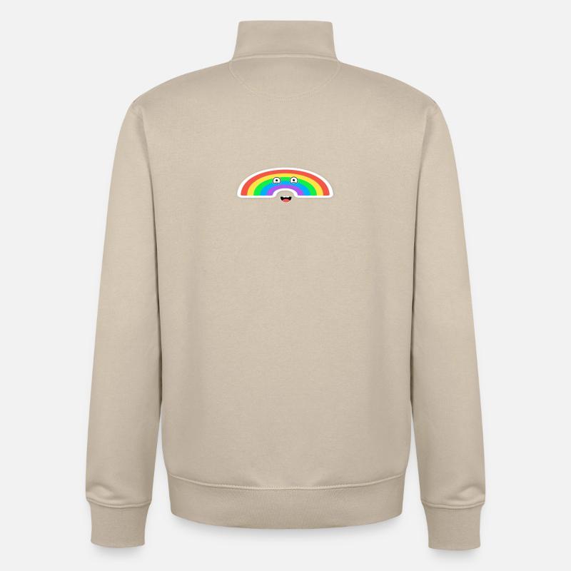 Lebhafte Regenbogenanimation  - Unisex Organic Zip Sweatshirt von Stanley/Stella - Cremebeige