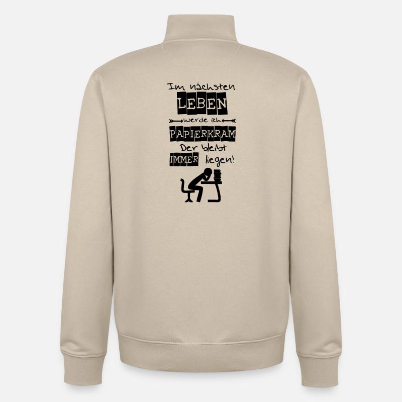 Ich werde Papierkram Spruch Geschenk - Unisex Organic Zip Sweatshirt von Stanley/Stella - Cremebeige