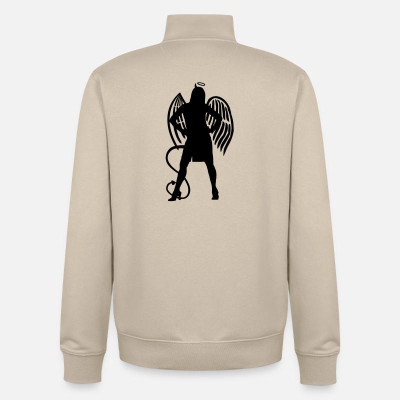 Angel Devil - Unisex Organic Zip Sweatshirt by Stanley/Stella - desert dust