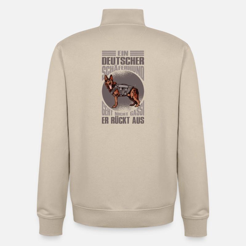 Schäferhund Geschenke Hund Herrchen Gassi - Unisex Organic Zip Sweatshirt von Stanley/Stella - Cremebeige