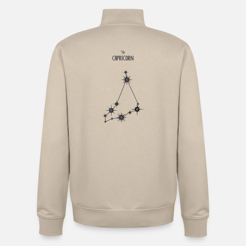 Steinbock Sternzeichen Sternbild Schwarz & Grau - Unisex Organic Zip Sweatshirt von Stanley/Stella - Cremebeige