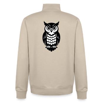 Owls in black and white - Unisex Organic Zip Sweatshirt by Stanley/Stella - desert dust - Back - AI Model Male 185 dark (185cm)