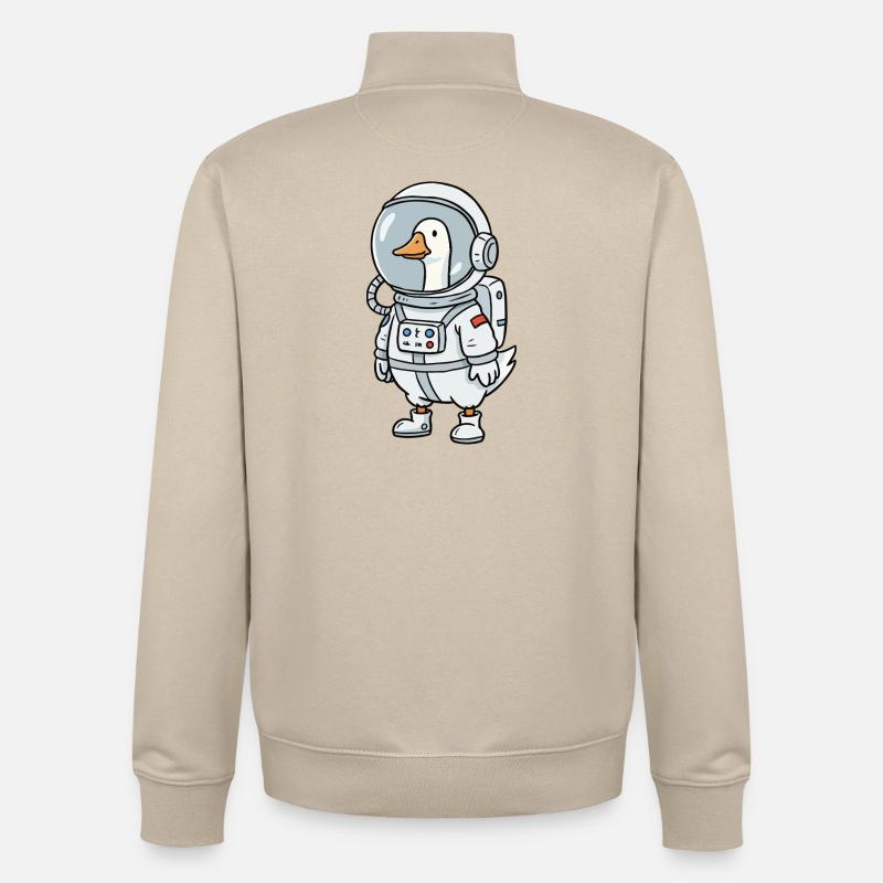 Astronaute de l’Oie de l’Espace - Sweat zippé unisexe en coton bio Stanley/Stella - beige crème