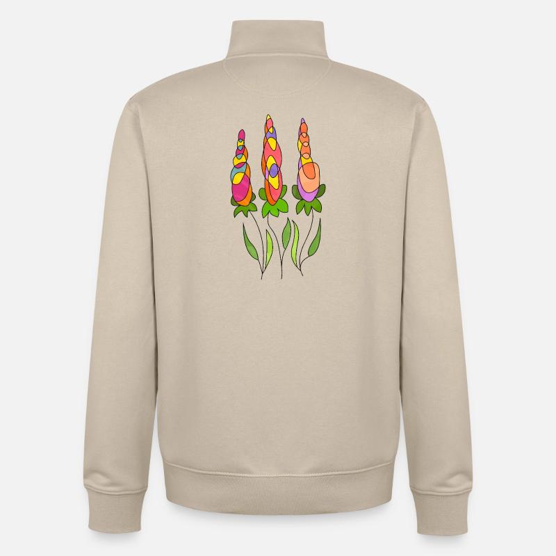 Blumen - Unisex Organic Zip Sweatshirt von Stanley/Stella - Cremebeige