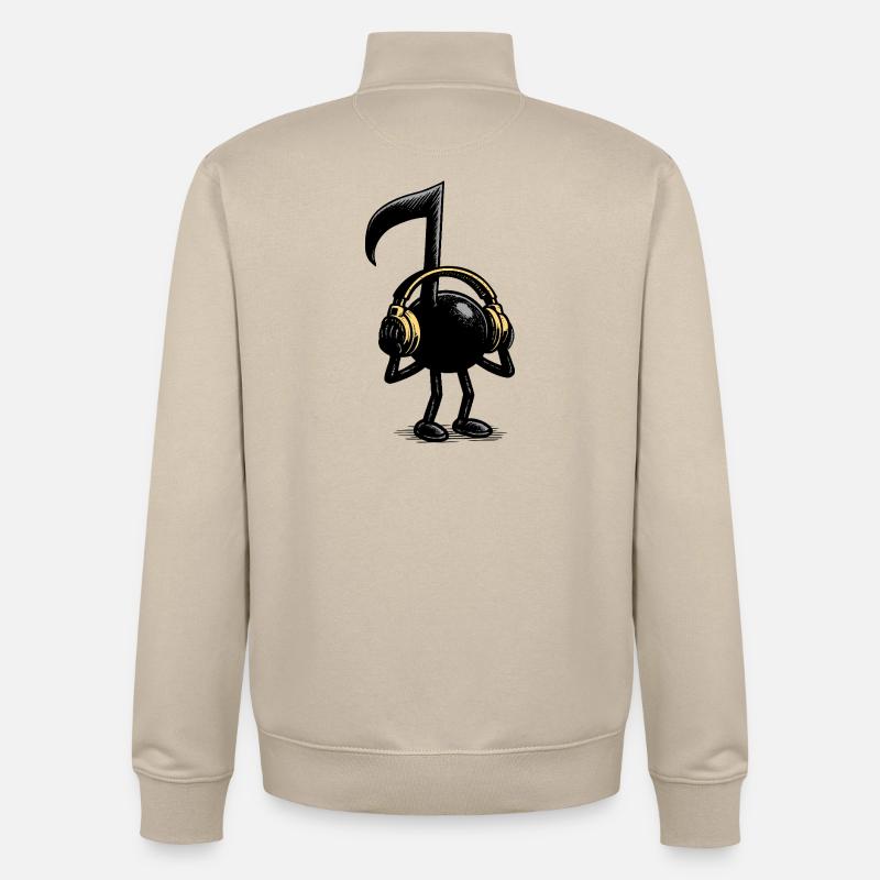 Musiknote - Unisex Organic Zip Sweatshirt von Stanley/Stella - Cremebeige