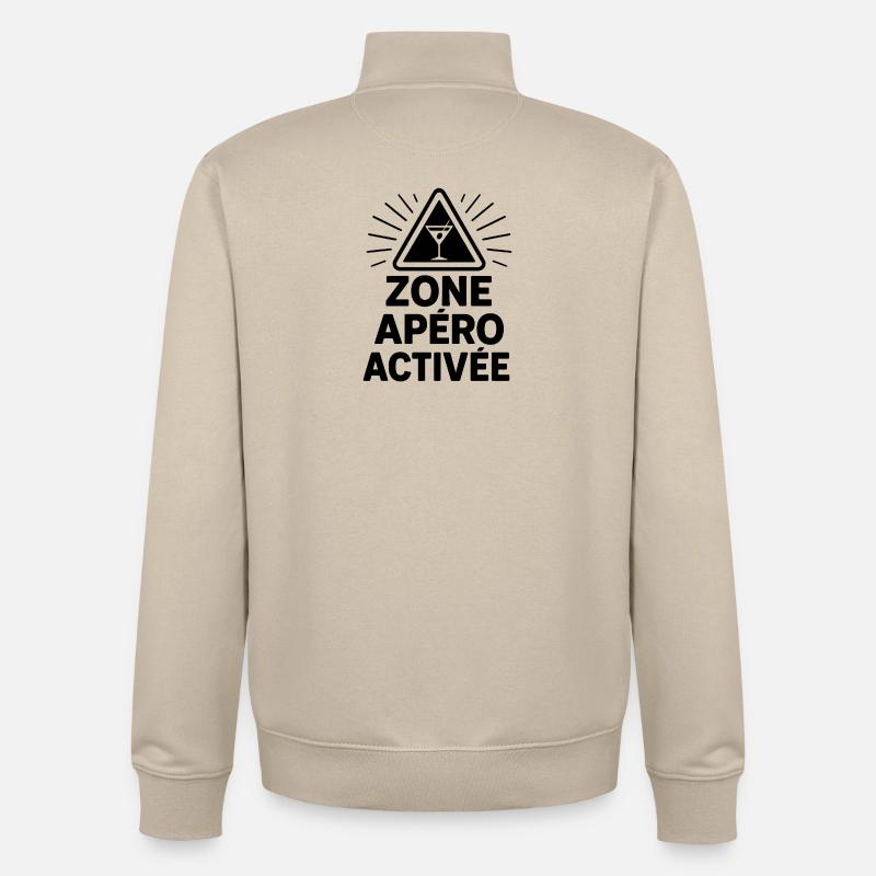 Zone apéro activée - Sweat zippé unisexe en coton bio Stanley/Stella - beige crème