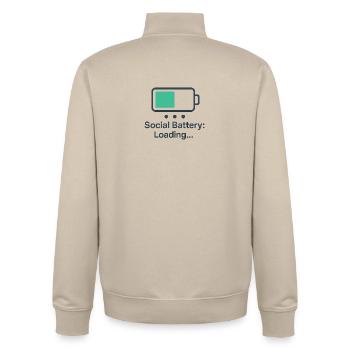 Digitale Ladeanimation auf T-Shirt - Unisex Organic Zip Sweatshirt von Stanley/Stella - Cremebeige - Hinten - AI Model Male 185 dark (185cm)